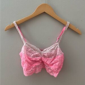 PINK Victoria's Secret Lace Bralette in Pink and White